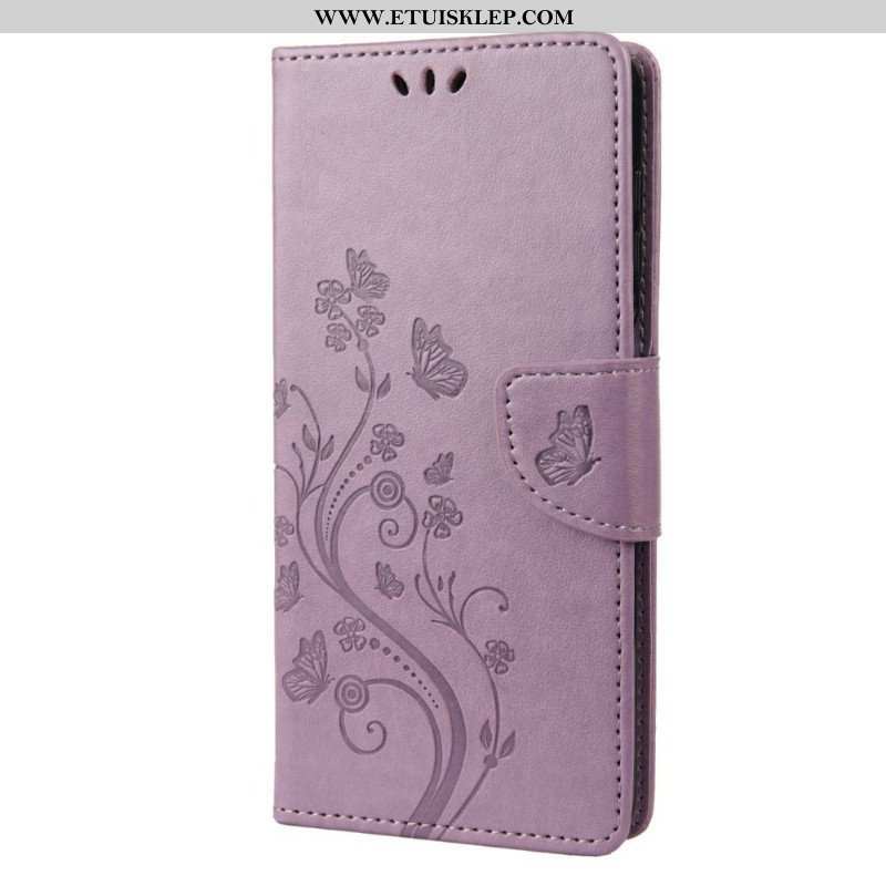 Etui Folio do Samsung Galaxy M23 5G Motyle I Kwiaty